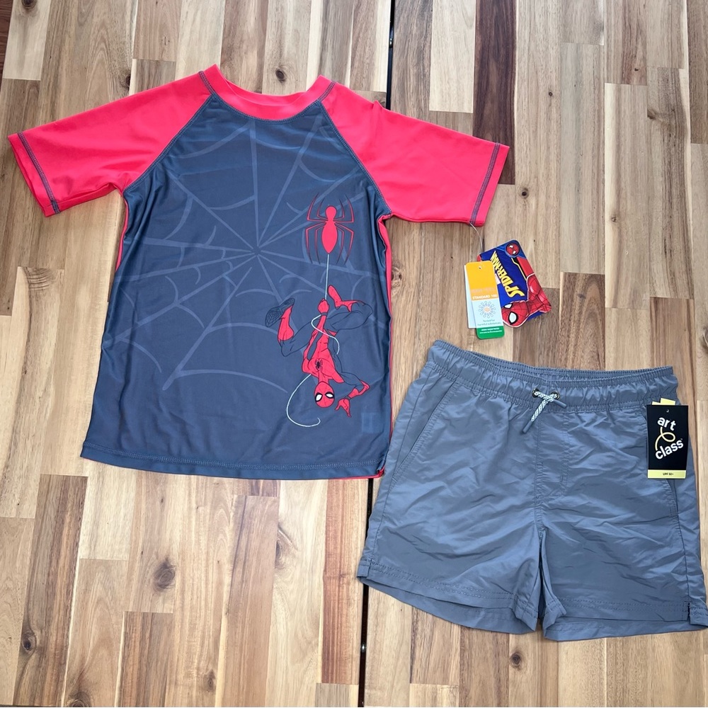 NWT Spider man boys swim set